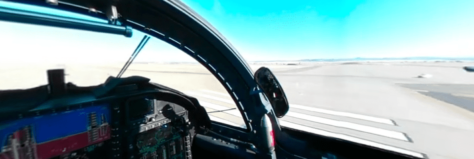 looking out the cockpit of the u-2 dragonlady during a no flap landing