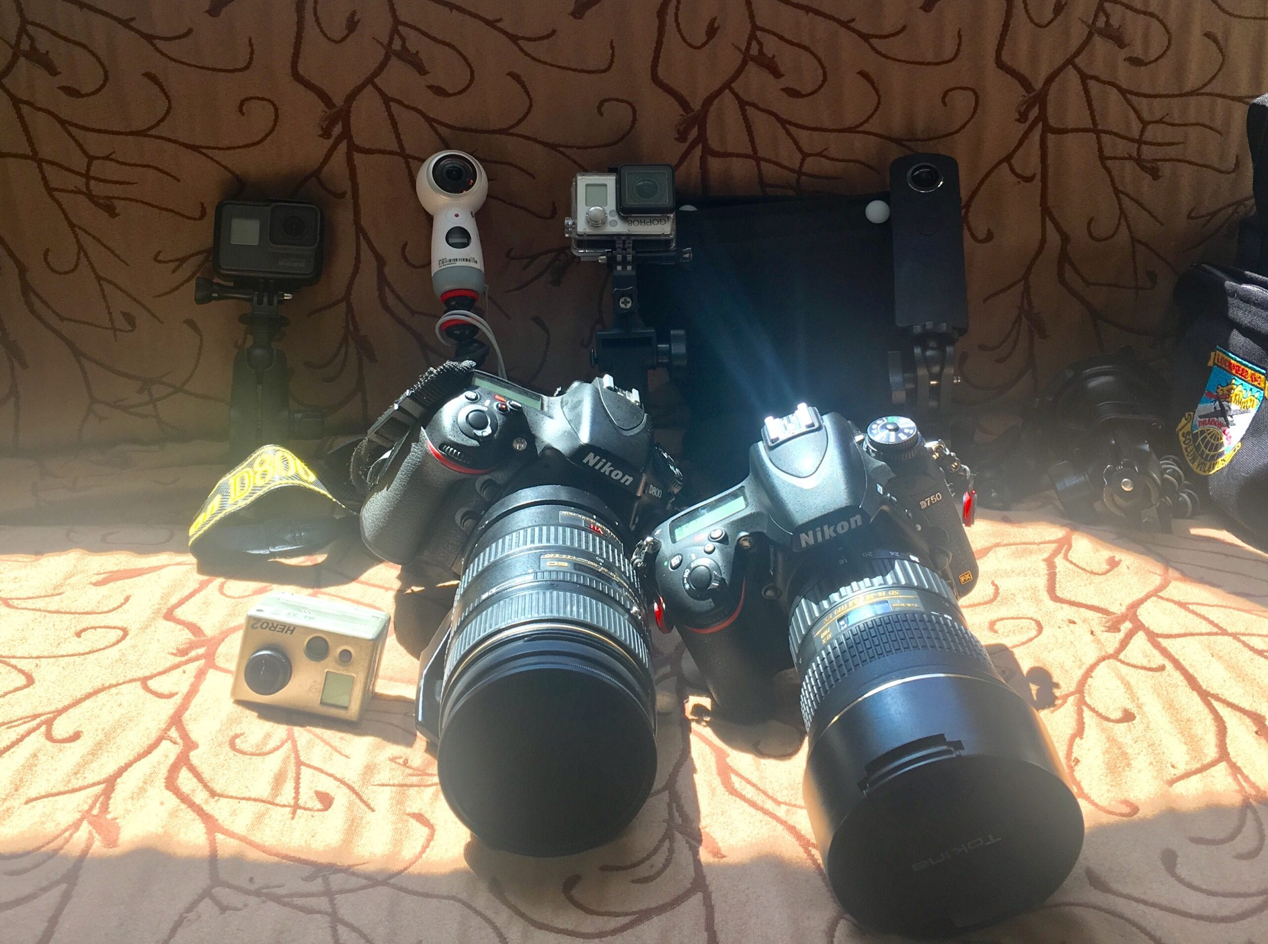 all of the photo and video gear ready to go fly into the Great American Eclipse