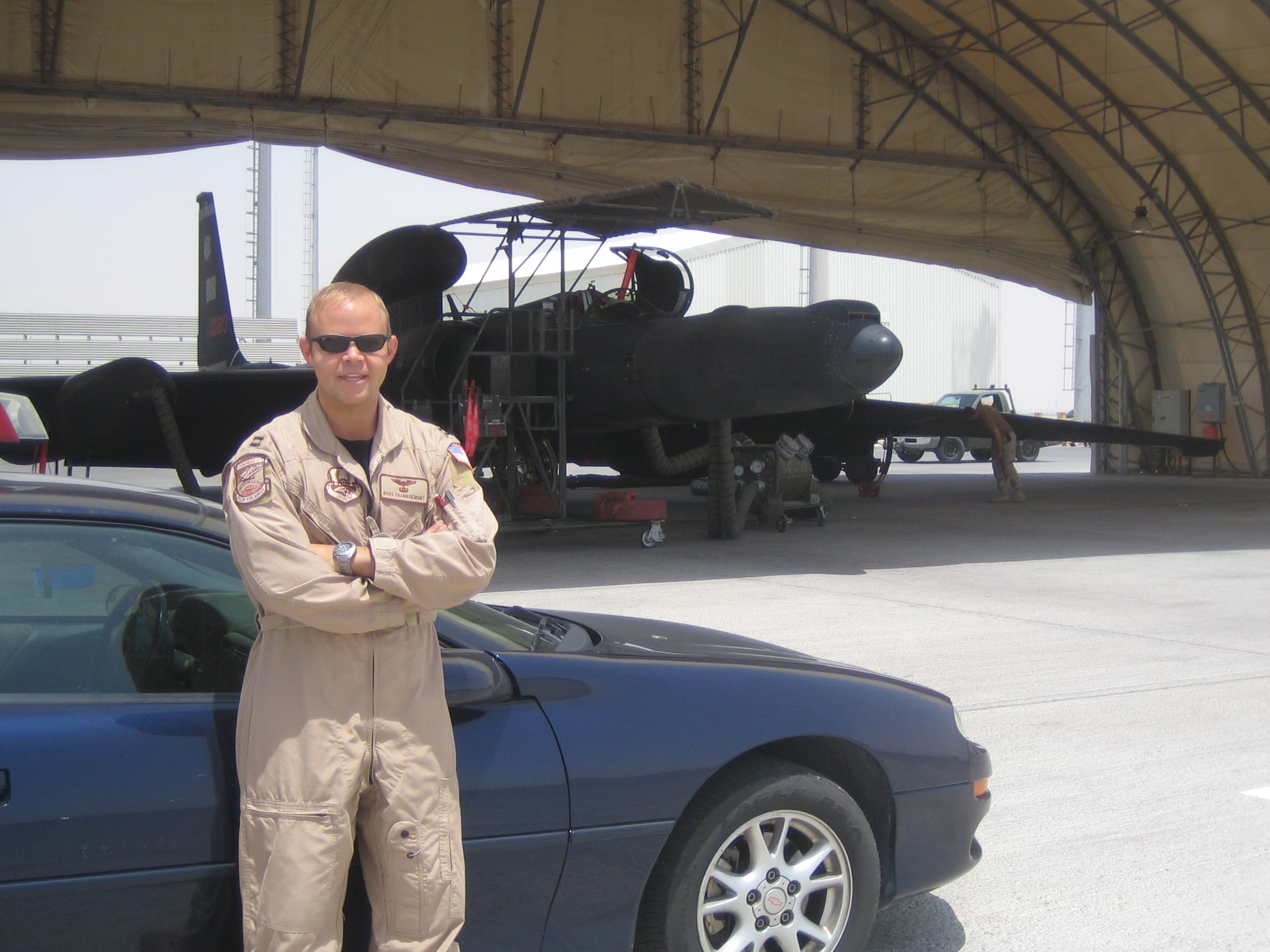 Standing around the jet waiting for the pilot to show up