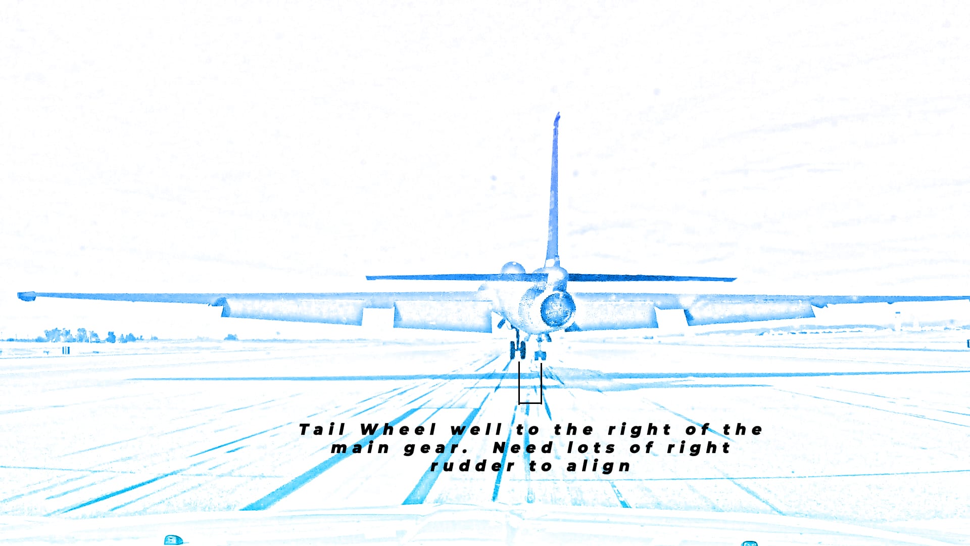 diagram of U-2 showing jet alignment down the runway
