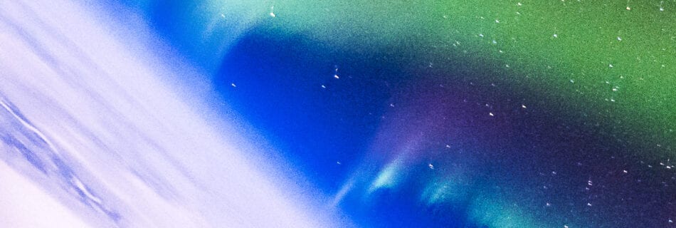 Looking over the northern lights circling around the pole