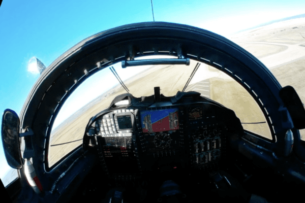 Looking out the front canopy of the U-2 during a landing